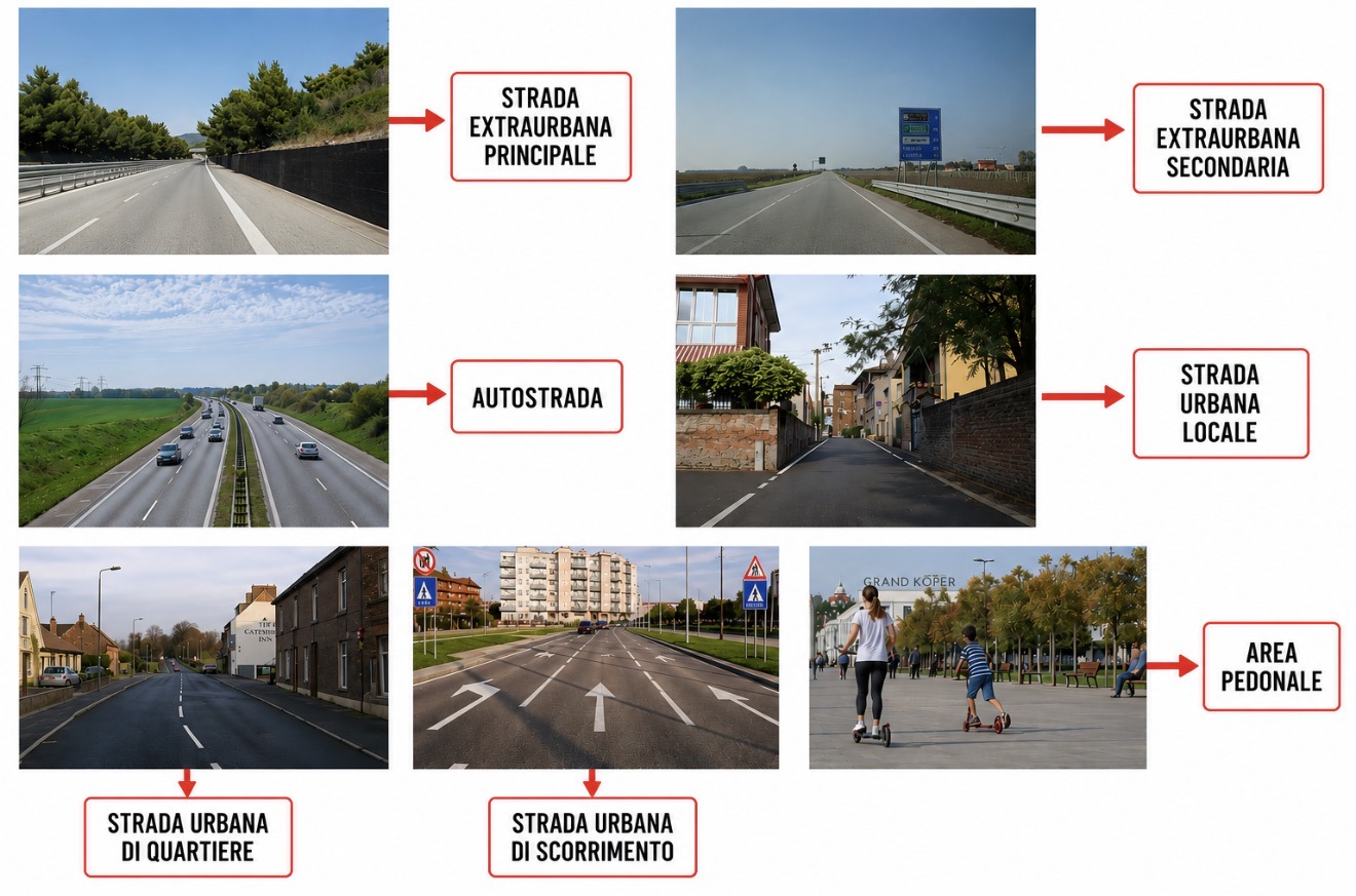 Tipologie di strada e aree con regole particolari
