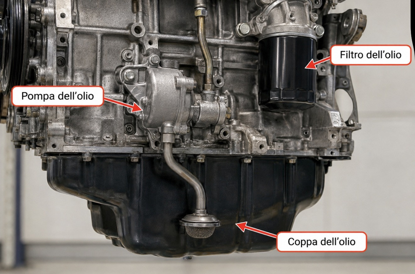 Coppa, pompa e filtro dell'olio